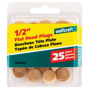 Wolfcraft Flat Hardwood Head Plug 1/2 in. D X 1/4 in. L 1 pk Natural