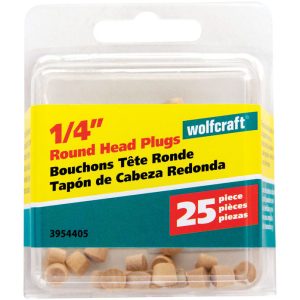 Wolfcraft Round Hardwood Head Plug 1/4 in. D X 0.225 in. L 1 pk Natural