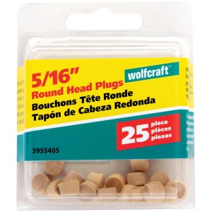 Wolfcraft Round Hardwood Head Plug 5/16 in. D X 1/4 in. L 1 pk Natural