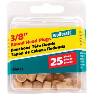 Wolfcraft Round Hardwood Head Plug 3/8 in. D X 1/4 in. L 1 pk Natural