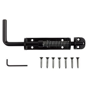 National Hardware 18 in. L Black Steel Sliding Bolt 1 pk