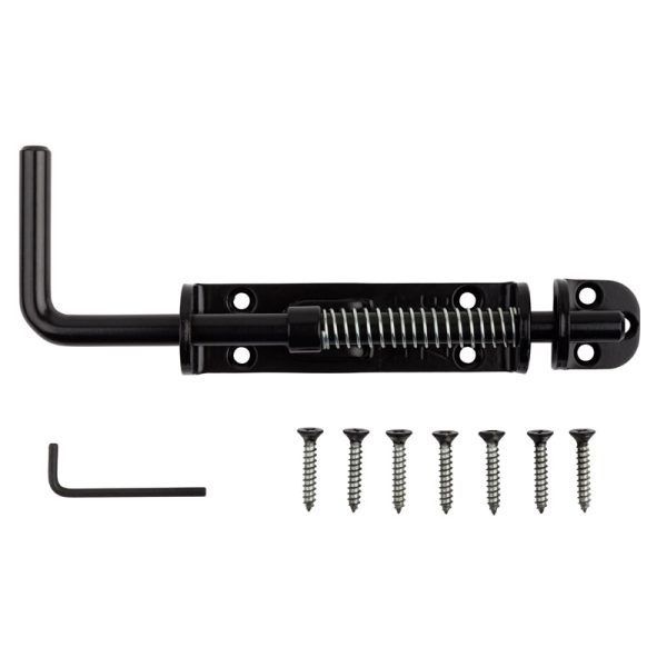 National Hardware 18 in. L Black Steel Sliding Bolt 1 pk