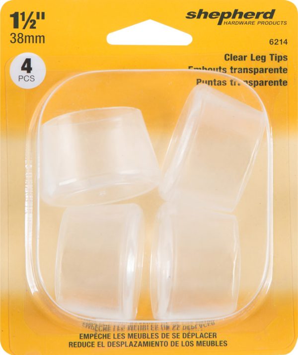 Shepherd Hardware Thermoplastic Ethylene Leg Tip Clear Round 1-1/2 in. W 1 pk