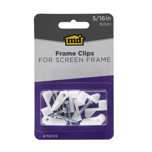 M-D White Screen Frame Clip 8 pc