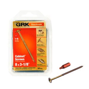 GRK Fasteners UberGrade No. 8 X 3-1/8 in. L Star Cabinet Screws 50 pk