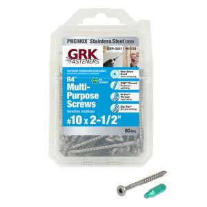 GRK Fasteners R4 No. 10 X 2-1/2 in. L Star Flat Head Multi-Purpose Screws 80 pk