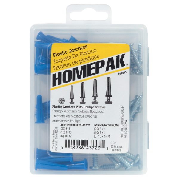 Hillman Assorted in. L Plastic/Steel Phillips Head Anchor Kit 72 pc