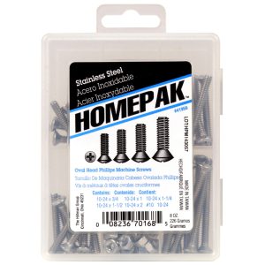 Homepak Assorted in. Phillips Oval Head Stainless Steel Machine Screw Kit