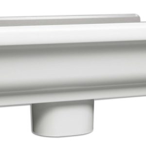 Amerimax 5.5 in. W X 10.5 in. L White Aluminum K End w/Drop