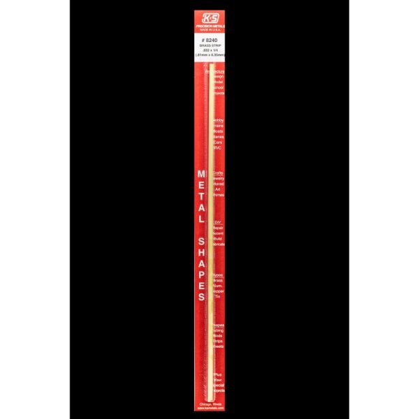 K&S 0.032 in. X 1/4 in. W X 12 in. L Brass Metal Strip