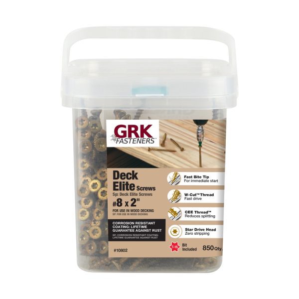 GRK Fasteners Deck Elite No. 8 X 2 in. L Star Bugle Head Deck Screws 850 pk