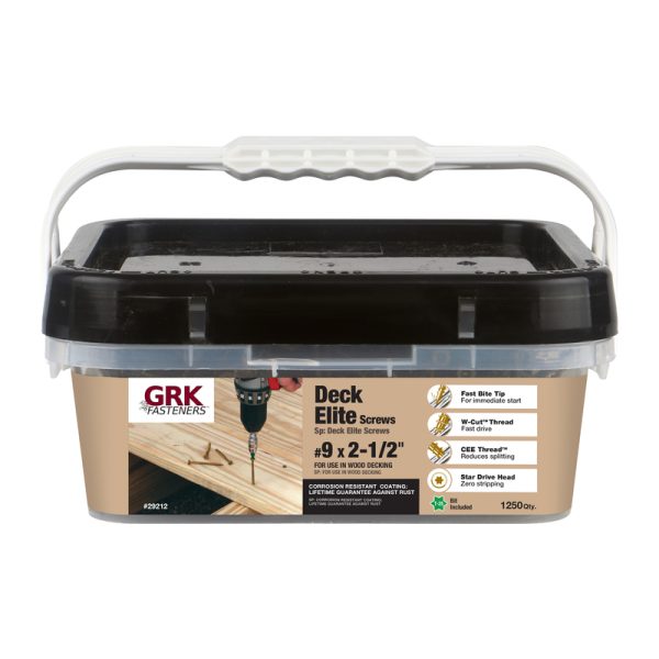 GRK Fasteners Deck Elite No. 9 X 2-1/2 in. L Star Bugle Head Deck Screws 1250 pk