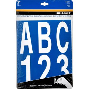 Hillman 3 in. White Vinyl Self-Adhesive Letter and Number Set 0-9, A-Z 1 pc