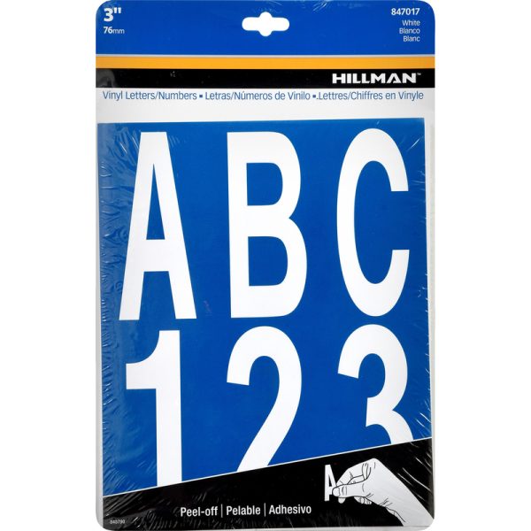 Hillman 3 in. White Vinyl Self-Adhesive Letter and Number Set 0-9, A-Z 1 pc