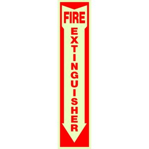 Hillman English White Fire Extinguisher Sign 18 in. H X 4 in. W