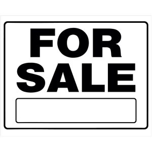 Hillman English White For Sale Sign 20 in. H X 24 in. W