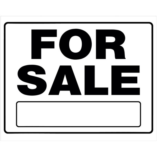 Hillman English White For Sale Sign 20 in. H X 24 in. W
