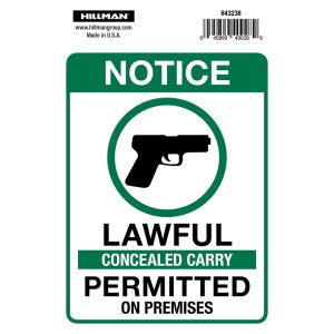 Hillman English White Notice Sign 6 in. H X 4 in. W