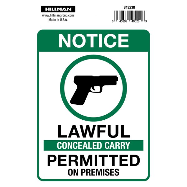 Hillman English White Notice Sign 6 in. H X 4 in. W