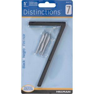 Hillman Distinctions 5 in. Black Steel Screw-On Number 7 1 pc
