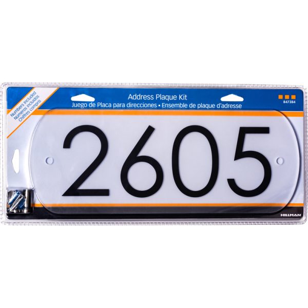 Hillman White Plastic Rectangle Modern Address Kit