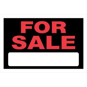 Hillman English Black For Sale Sign 8 in. H X 12 in. W
