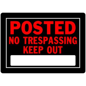 Hillman English Black No Trespassing Sign 10 in. H X 14 in. W