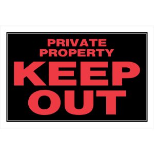 Hillman English Black Private Property Sign 8 in. H X 12 in. W