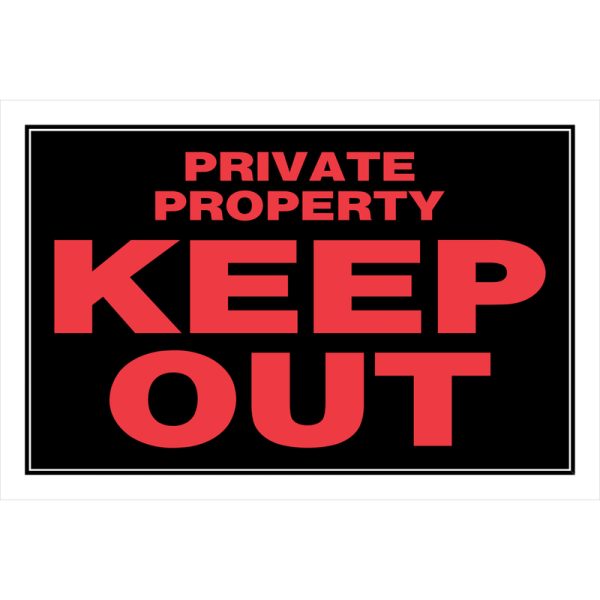 Hillman English Black Private Property Sign 8 in. H X 12 in. W