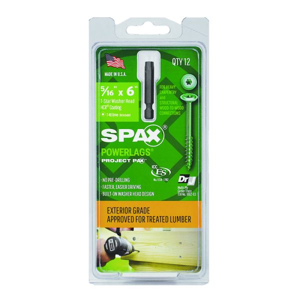 Spax Powerlags 6 in. L Washer Head Structural Screws 12 pk