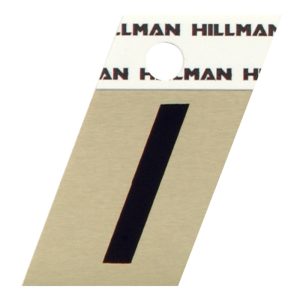 Hillman 1.5 in. Reflective Black Aluminum Self-Adhesive Letter I 1 pc