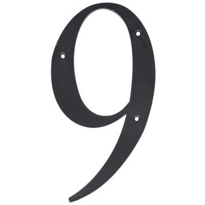 Hillman 6 in. Reflective Black Plastic Nail-On Number 9 1 pc