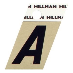 Hillman 1.5 in. Reflective Black Aluminum Self-Adhesive Letter A 1 pc