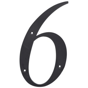 Hillman 6 in. Reflective Black Plastic Nail-On Number 6 1 pc
