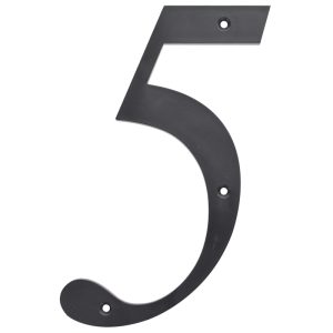 Hillman 6 in. Reflective Black Plastic Nail-On Number 5 1 pc