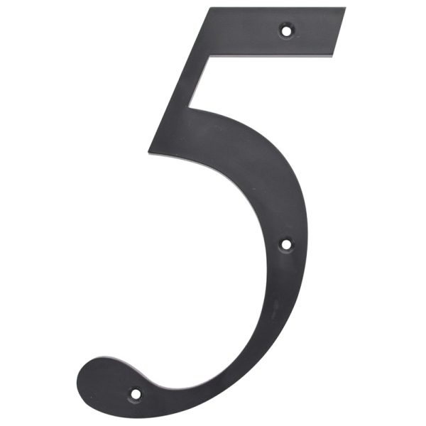Hillman 6 in. Reflective Black Plastic Nail-On Number 5 1 pc