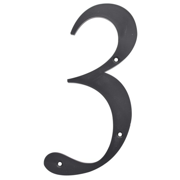 Hillman 6 in. Reflective Black Plastic Nail-On Number 3 1 pc