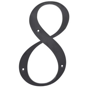 Hillman 6 in. Reflective Black Plastic Nail-On Number 8 1 pc