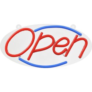 Hillman Plastic Indoor and Outdoor LED Lighted Open Sign