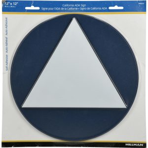 Hillman English Blue Restroom Sign 12 in. H X 12 in. W