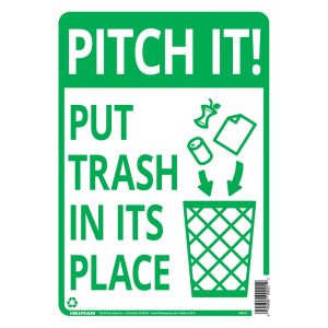 Hillman English White Garbage Sign 14 in. H X 10 in. W