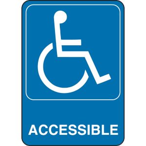 Hillman English Blue Handicap Sign 7 in. H X 5 in. W