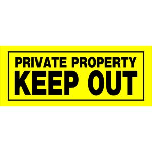 Hillman English Yellow Private Property Sign 6 in. H X 15 in. W