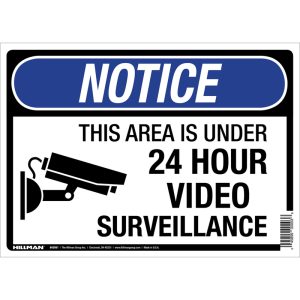 Hillman English White Security Sign 10 in. H X 14 in. W