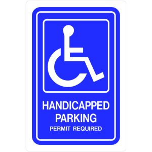 Hillman English Blue Handicap Sign 18 in. H X 12 in. W