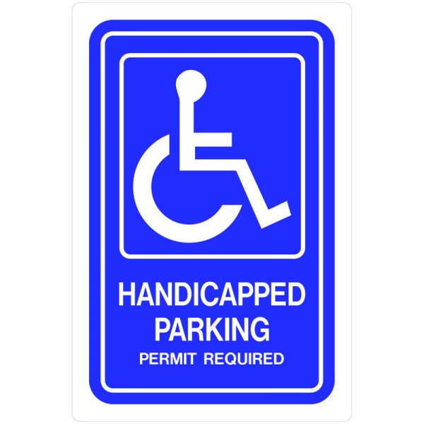 Hillman English Blue Handicap Sign 18 in. H X 12 in. W