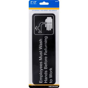 Hillman English Black Health Safety Plaque 3 in. H X 9 in. W