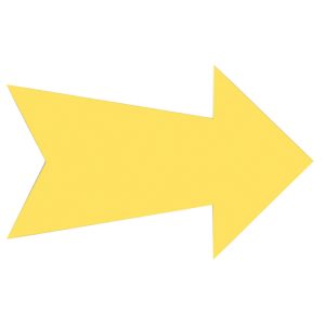 Hillman English Yellow Arrow Sign 7 in. H X 24 in. W