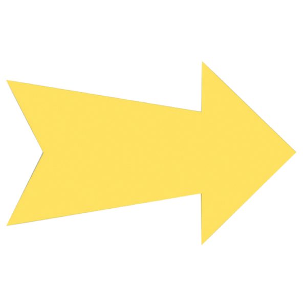 Hillman English Yellow Arrow Sign 7 in. H X 24 in. W