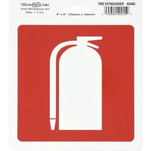 Hillman English Red/White Fire Extinguisher Decal 6 in. H X 6 in. W